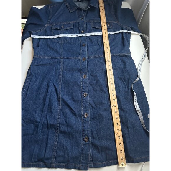 Frye Women's Long Sleeve Denim Dress Dark Wash size XL NWOT - Picture 5 of 7